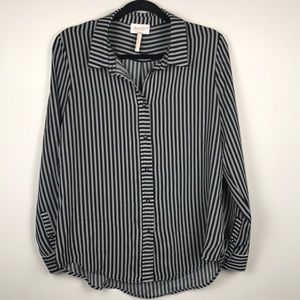 Laundry by Shelli Segal Black and White Top Size M